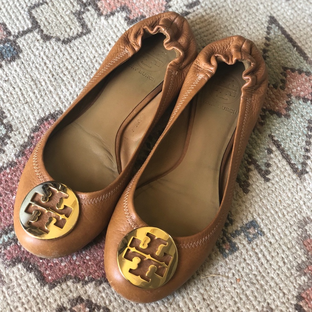 Toy Burch Reva Ballet Flats - Tan - Size 7.5